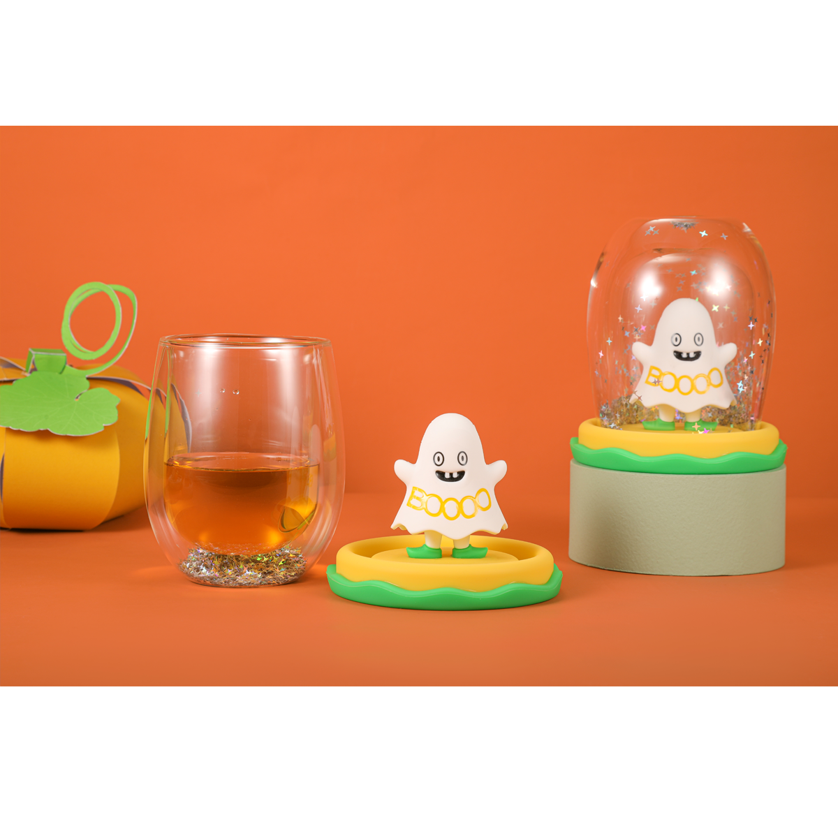 Boo snow globe cup, Halloween ghost snow globe - MAGIC GLOBE 380ml double layer cup