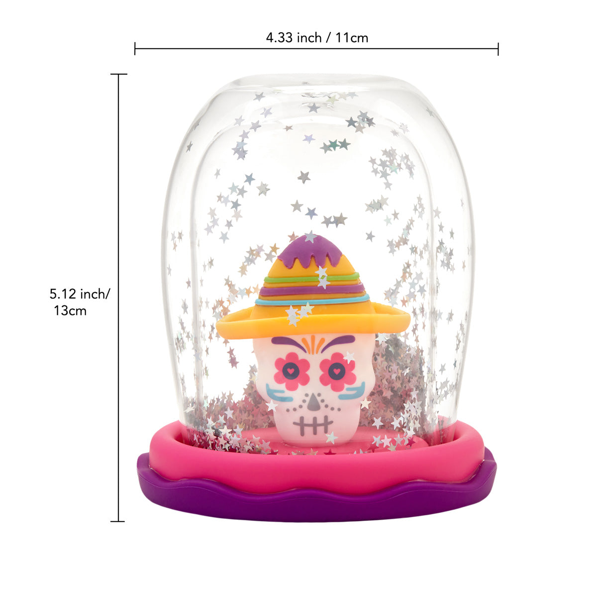 Skull snow globe cup, Day of the dead snow globe - MAGIC GLOBE 380ml double layer cup
